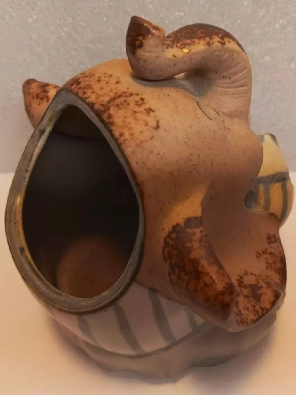 UCTCI vintage Japan anthropomorphic elephant planter / knick knack figurine.